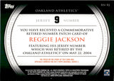 2012 Reggie Jackson Topps SERIES TWO COMMEMORATIVE RETIRED NUMBER PATCH #RN-RJ Oakland A's
