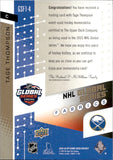 2025-26 Tage Thompson Upper Deck SP Game Used NHL GLOBAL SERIES FABRICS 33/35 PATCH #GSF1-4 Buffalo Sabres