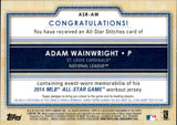 2014 Adam Wainwright Topps ALL-STAR STITCHES WORKOUT JERSEY #ASR-AW St. Louis Cardinals 2