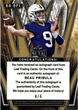 2024 Beau Pribula Leaf Metal BLUE PULSAR AUTOGRAPH 4/4 AUTO #BA-BP1 Penn State Nittany Lions