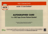2025 Ted Simmons Topps Chrome Platinum GREEN MINI DIAMOND REFRACTOR AUTOGRAPH 59/75 AUTO #CPA-TSI St. Louis Cardinals