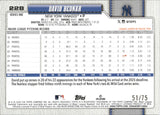 2026 David Bednar Topps SERIES ONE BLACK BORDER 51/75 #228 New York Yankees