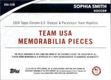 2024 Sophia Smith Topps Chrome U.S. Olympic & Paralympic Team Hopefuls TEAM USA MEMORABILIA PIECES #USA-SSM Soccer 2