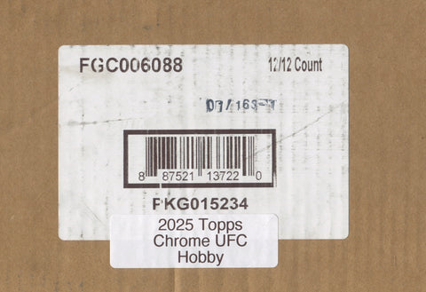 2025 Topps Chrome UFC Hobby, 12 Box Case