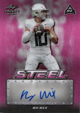 2023 Bo Nix Leaf Trinity PINK STEEL ROOKIE AUTO 24/25 AUTOGRAPH RC #SA-BN1 Denver Broncos