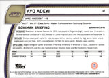 2024 Ayo Adeyi Bowman University Chrome 1ST BOWMAN BLACK REFRACTOR 5/10 #18 James Madison Dukes