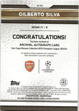 2023-24 Gilberto Silva Topps Museum Collection UEFA Champions League ARCHIVAL AUTOGRAPH 32/99 #AA-GS3 FC ARSENAL FC