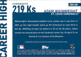 2015 Adam Wainwright Bowman CAREER HIGH GAME-USED MEMORABILIA BAT #CRH-AW St. Louis Cardinals