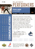 2002-03 Pavel Bure Upper Deck Foundations PLAYOFF PERFORMERS BRONZE GAME-USED JERSEY 26/150 #P-PB Vancouver Canucks