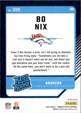2024 Bo Nix Panini Donruss Optic RATED ROOKIE HOLO PRIZM RC #209 Denver Broncos *NRMT*