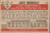 1953 Cass Michaels Bowman Color #130 Philadelphia Athletics BV$60