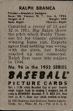 1952 Ralph Branca Bowman #96 Brooklyn Dodgers BV$100