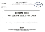 2024 Braden Fiske Topps Chrome YELLOW GEOMETRIC REFRACTOR AUTOGRAPH ROOKIE 74/75 AUTO RC #RA-BFI Los Angeles Rams
