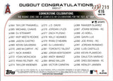 2022 Shohei Ohtani Topps Series 2 DUGOUT CONGRATULATIONS ORANGE FOIL 210/299 #416 Los Angeles Angels