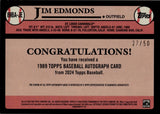 2024 Jim Edmonds Topps 1989 DESIGN AUTOGRAPH GOLD 27/50 AUTO #89BA-JE St. Louis Cardinals