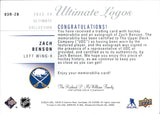 2023-24 Zach Benson Upper Deck Ultimate Collection ULTIMATE LOGOS ROOKIE JERSEY AUTO 33/99 AUTOGRAPH RC #03R-ZB Buffalo Sabres