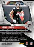2024 Drake London Panini Prizm NO HUDDLE BLUE DISCO PRIZM 15/99 #12 Atlanta Falcons