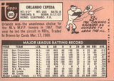 1969 Orlando Cepeda Topps #385 Atlanta Braves 1 BV$50