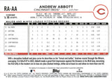 2024 Andrew Abbott Topps Chrome AQUA WAVE REFRACTOR AUTO ROOKIE AUTOGRAPH RC 186/199 #RA-AA Cincinnati Reds