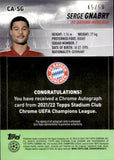 2021-22 Serge Gnabry Topps Stadium Club Chrome UEFA Champions League GOLD AUTOGRAPH 45/50 AUTO #CA-SG FC BAYERN MUNCHEN *NRMT SURFACE*