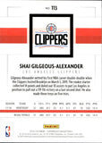 2018-19 Shai Gilgeous-Alexander Panini Chronicles ROOKIE RC #113 Los Angeles Clippers