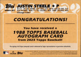 2023 Justin Steele Topps 1988 AUTO ROOKIE AUTOGRAPH RC #88BA-JST Chicago Cubs