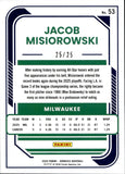 2026 Jacob Misiorowski Panini Donruss TEAL FOIL 25/25 #53 Milwaukee Brewers