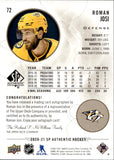 2020-21 Roman Josi Upper Deck SP Authentic LIMITED AUTOGRAPH AUTO #72 Nashville Predators