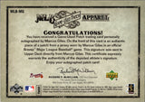 2006 Marcus Giles Upper Deck Artifacts MLB APPAREL GAME-USED PATCH 1/10 #MLB-MG Atlanta Braves