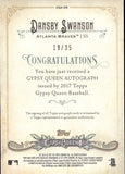 2017 Dansby Swanson Topps Gypsy Queen AUTOGRAPH ROOKIE MISSING NAMEPLATE 19/35 AUTO RC #GQA-DS Atlanta Braves