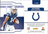 2022 Alec Pierce Panini Absolute ROOKIE PREMIERE AUTOGRAPH MATERIALS 40/299 JERSEY PATCH FOOTBALL RC AUTO #221 Indianapolis Colts