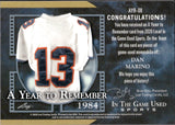 2020 Dan Marino Leaf In The Game Used A YEAR TO REMEMBER GAME-USED MEMORABILIA 4/6 JERSEY PATCH #AYR-08 Miami Dolphins