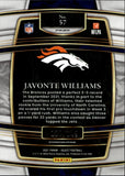 2021 Javonte Williams Panini Select CONCOURSE MAROON PRIZM ROOKIE 127/149 RC #57 Denver Broncos
