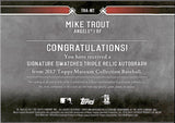 2017 Mike Trout Topps Museum Collection SIGNATURE SWATCHES TRIPLE RELIC AUTOGRAPH 1/5 AUTO JERSEY PATCH #TRA-MT Anaheim Angels