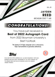2022 Jayden Reed Bowman University Best AUTOGRAPH ROOKIE AUTO RC #BA-JR Michigan State Spartans Green Bay Packers