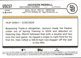 2024 Jackson Merrill Topps Chrome Update AQUA REFRACTOR ROOKIE 63/199 RC #USC57 San Diego Padres