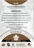 2021-22 Nick Robertson Upper Deck Artifacts YEAR ONE ROOKIE SWEATERS 2020-2021 PREMIUM JERSEY PATCH 9/25 #RS-NR Toronto Maple Leafs