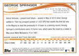 2014 George Springer Topps Update Series JUMPING CATCH ROOKIE SP PHOTO VARIATION RC #US-10 Houston Astros