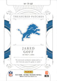 2025 Jared Goff Panini National Treasures TREASURED PATCHES 21/25 #TP-JGF Detroit Lions