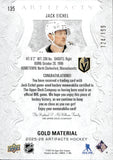 2025-26 Jack Eichel Upper Deck Artifacts GOLD MATERIAL 124/199 JERSEY #135 Vegas Golden Knights