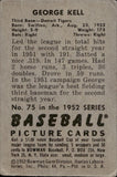 1952 George Kell Bowman #75 Detroit Tigers BV$80