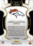 2025 Courtland Sutton Panini Select CONCOURSE BLUE DISCO PRIZM 6/25 #11 Denver Broncos