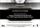 2019 Lane Thomas Topps UPDATE LEGACY OF BASEBALL AUTOGRAPH ROOKIE 111/150 AUTO RC #LBA-LT St. Louis Cardinals