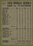 1971 Topps 1970 WORLD SERIES GAME #5 BROOKS ROBINSON COMMITS ROBBERY! #331 Reds Orioles BV$40