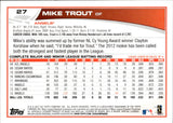 2013 Mike Trout Topps SLIDING EMERALD FOIL #27 Anaheim Angels