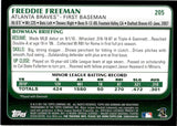 2011 Freddie Freeman Bowman GOLD BORDER ROOKIE RC #205 Atlanta Braves 11