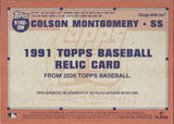 2026 Colson Montgomery Topps 1991 DESIGN PLAYER-WORN MEMORABILIA JERSEY RELIC ROOKIE RC #91R2-CM Chicago White Sox