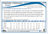 2014 Freddie Freeman Topps SABERMETRIC STATS SP SHORT PRINT #579 Atlanta Braves