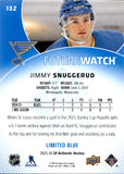 2025-26 Jimmy Snuggerud Upper Deck SP Authentic FUTURE WATCH LIMITED BLUE ROOKIE 358/399 RC #132 St. Louis Blues