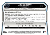 2026 Aiva Arquette Bowman Chrome Prospects 1ST BOWMAN YELLOW MOJO REFRACTOR 17/75 #BCP-40 Miami Marlins